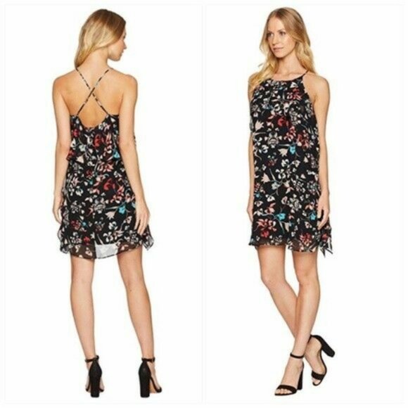 BCBGMaxAzria Dresses & Skirts - BCBG MaxAzria Strappy Floral Dress L